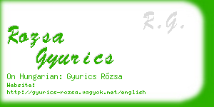 rozsa gyurics business card